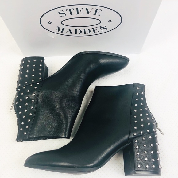 Steve Madden Black Leather Studded 